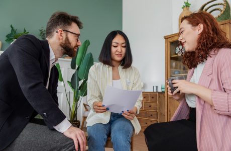 A counselor helping a couple