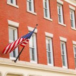 US flag on a building